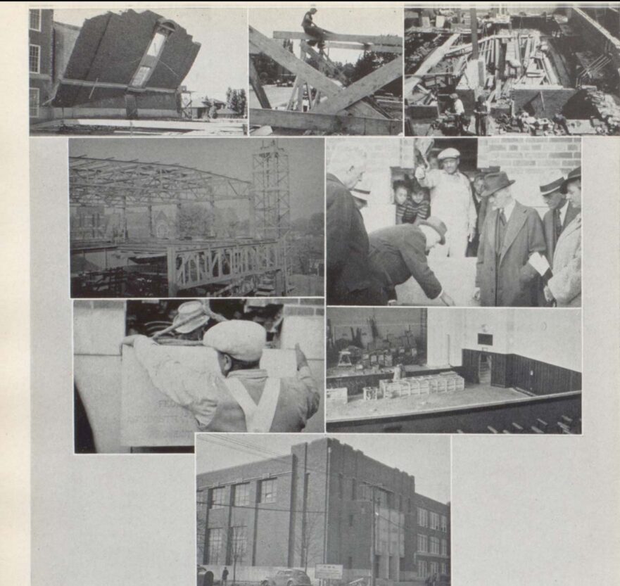 108 1938 addition, which included a large modern library, 3 new laboratories and public speaking room and new recreational faculties