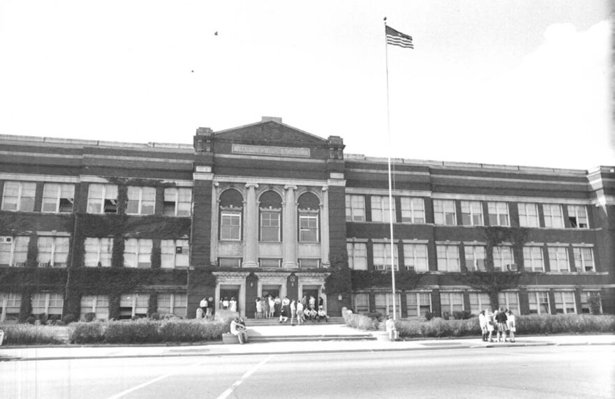 10B Front of Hammond High prior to fire, circa 1960