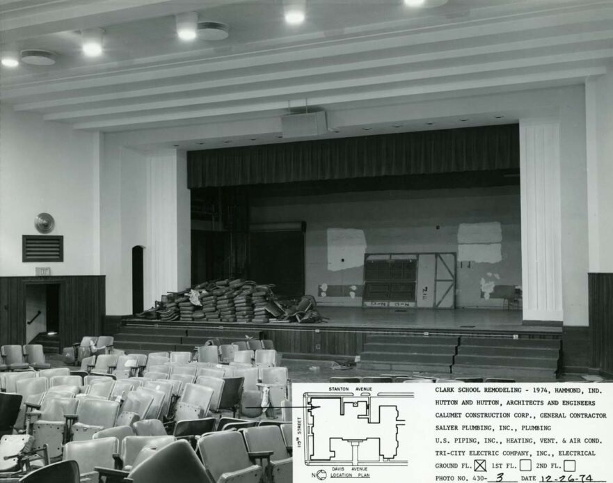 119 1974 auditorium addition, including location plan and notes