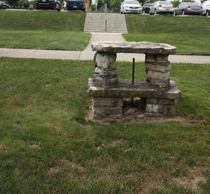 15 Last remains of fountain head from sunken rose garden, circa 2022.