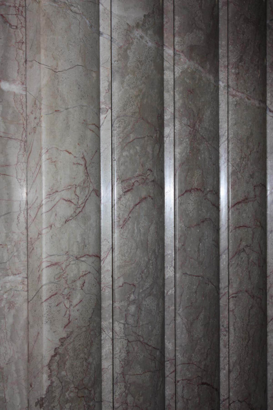 16 Carved marble panel on first floor lobby. Look closely and you will see it is carved from a single piece of marble and the veins appear to be folded around the curves.