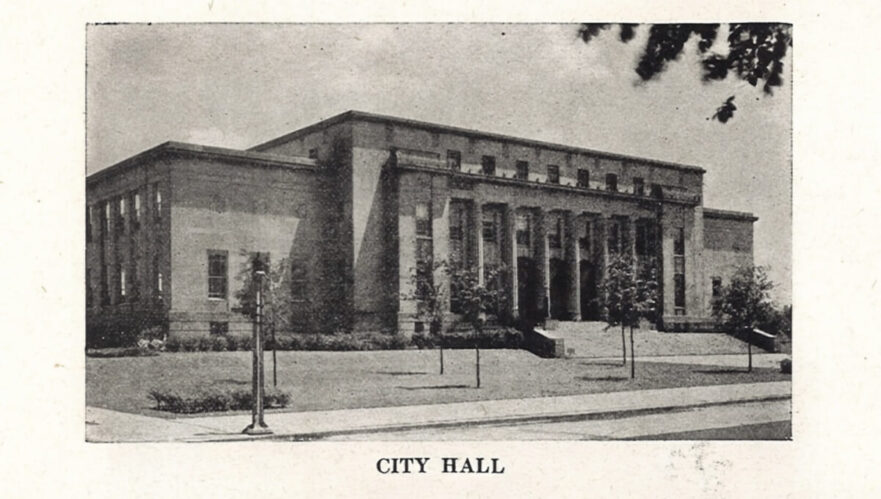 16 West and northwest façade of City Hall as displayed in a publication from 1951.