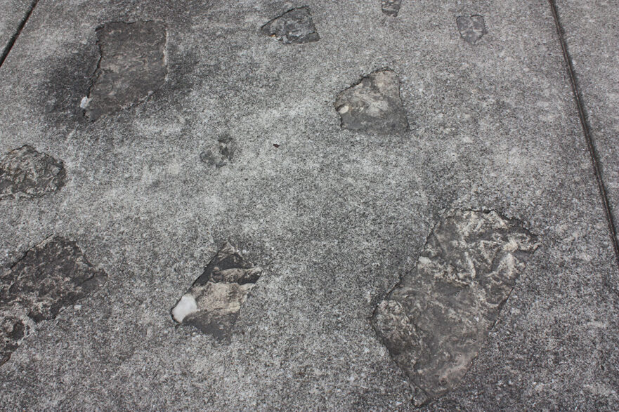 16 Homage to the flagstone that originally surrounded the sunken garden, circa 2022.