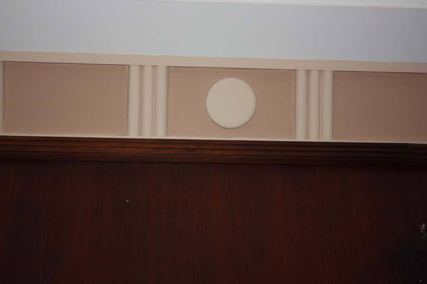 18 Plaster ceiling molding in Mayor’s conference room, note the 3 bars and dot design.