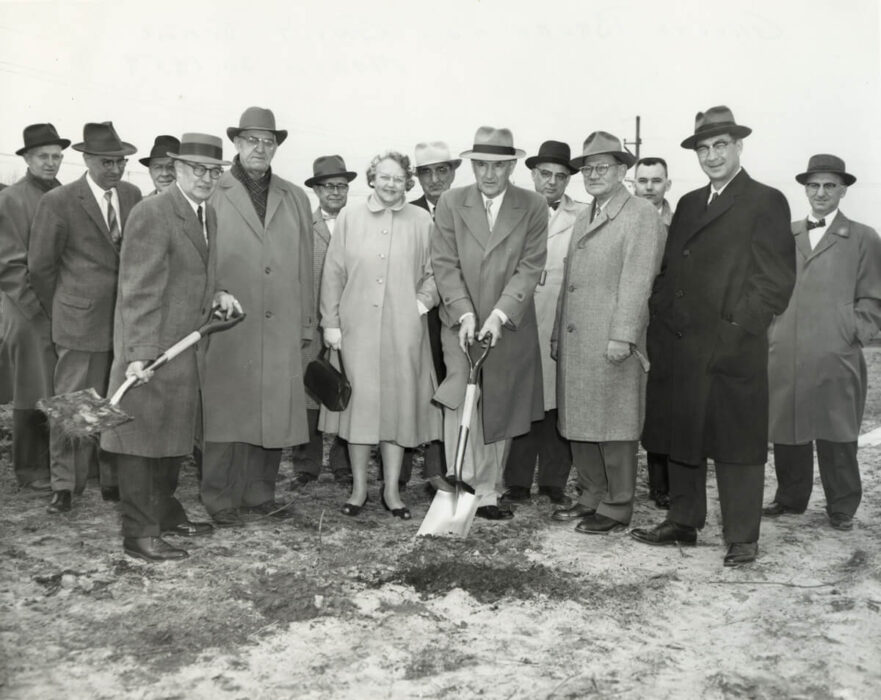2 Ground breaking March 30, 1959, Thornsen, Wiley, Schonert, Gavit, Caldwell, Miller, Allen, Scott, Besozzi, Smith, Klooster, Eggers, Ignelzi