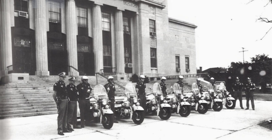 23 Police inspection in front of City Hall, circa 1971.