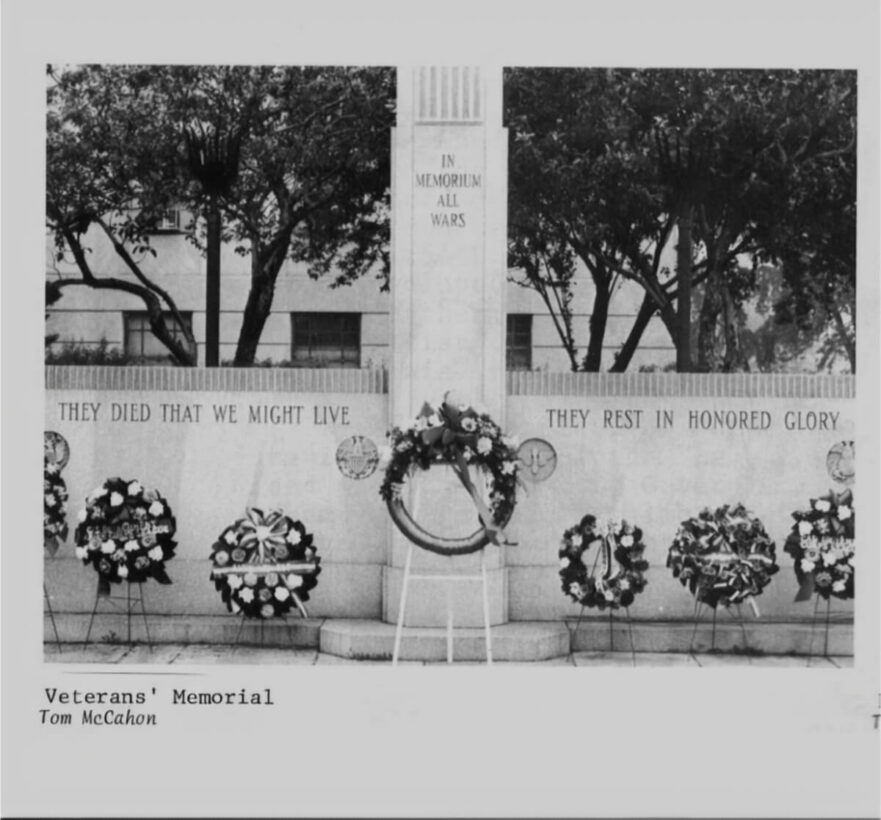 24 Veterans Memorial in front of City Hall, circa 1976.