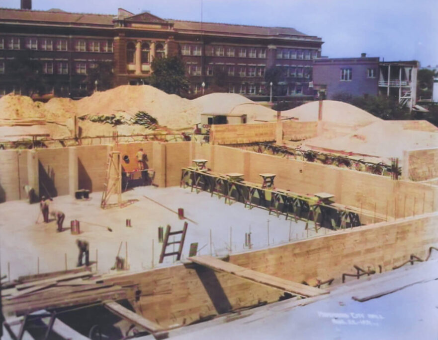 3C Foundation is completed, circa August 1931. (Colorized 2022)