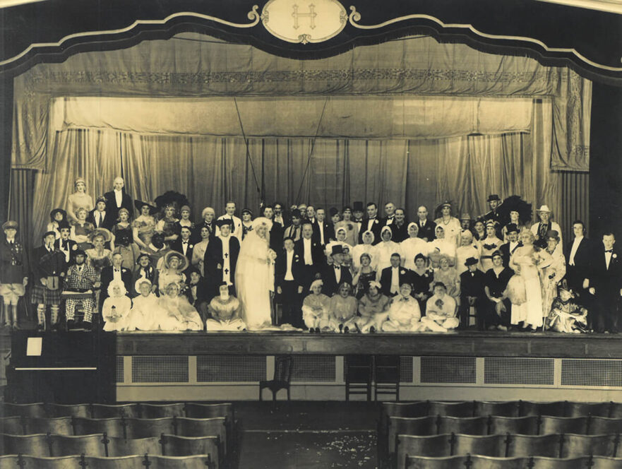 4A Students in costume in auditorium, 1923