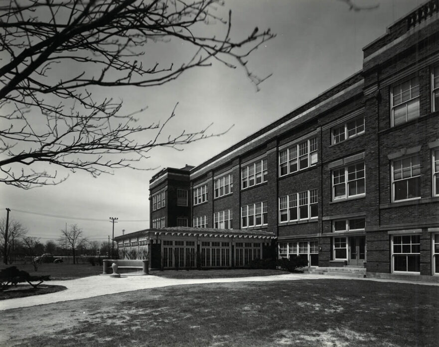 6 Hammond High School, South side featuring a sunroom, circa 1940