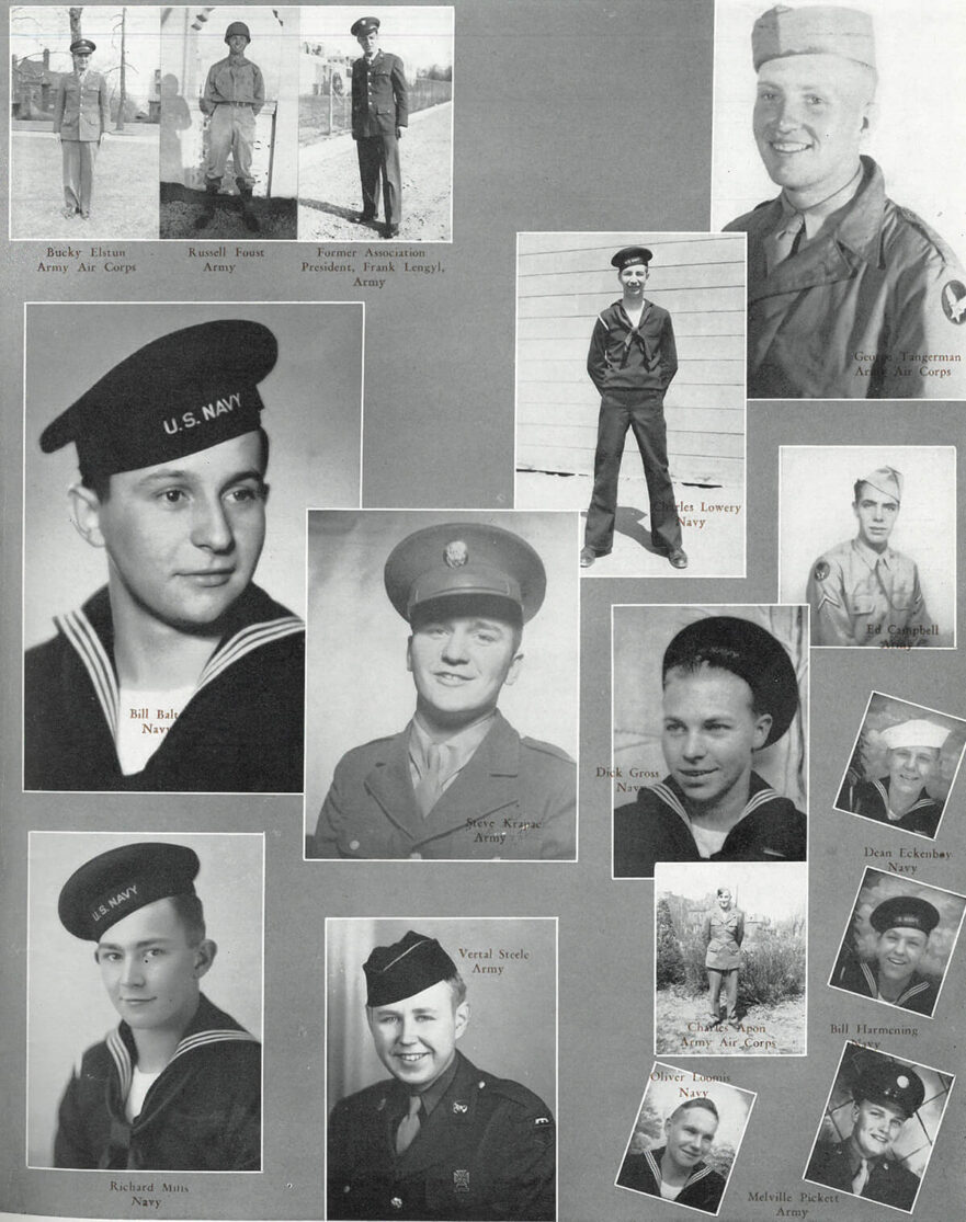 7 Senior Class of 1943, sent many boys to service
