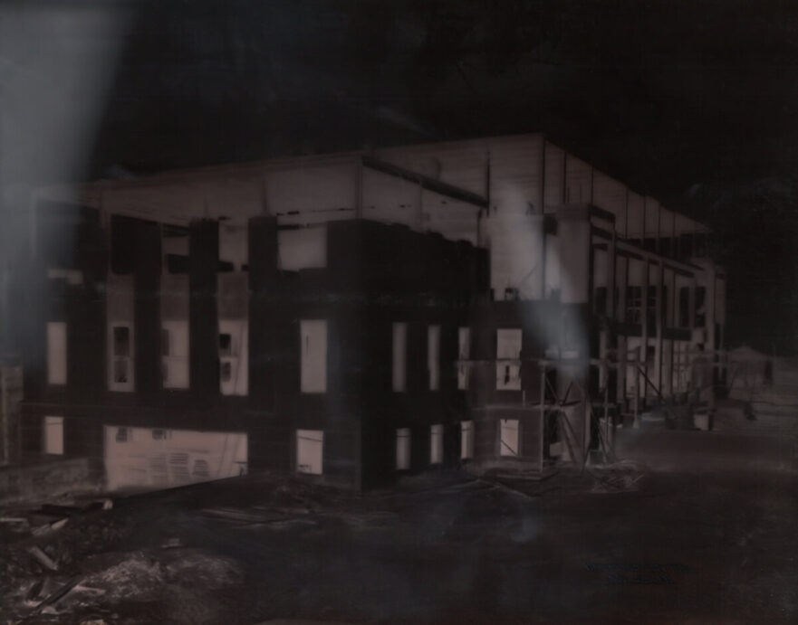 8 Negative image of north side of City Hall, November 28, 1931.